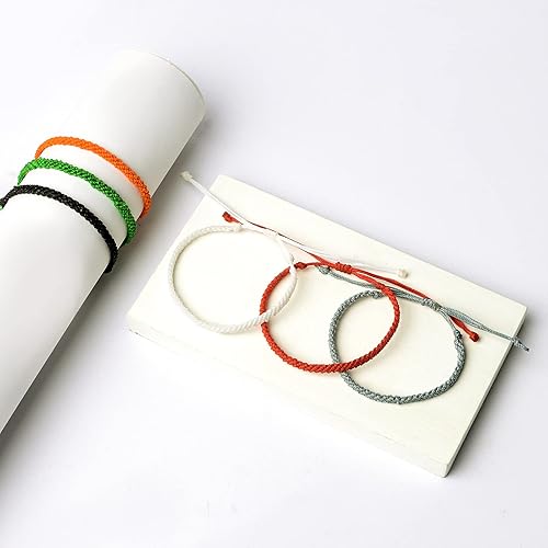 Miniatura 6 de Starain Pulsera trenzada de surf hecha a mano para mujeres y hombres, ajustable, estilo bohemio, para surfistas, playa, hilo encerado, impermeable,