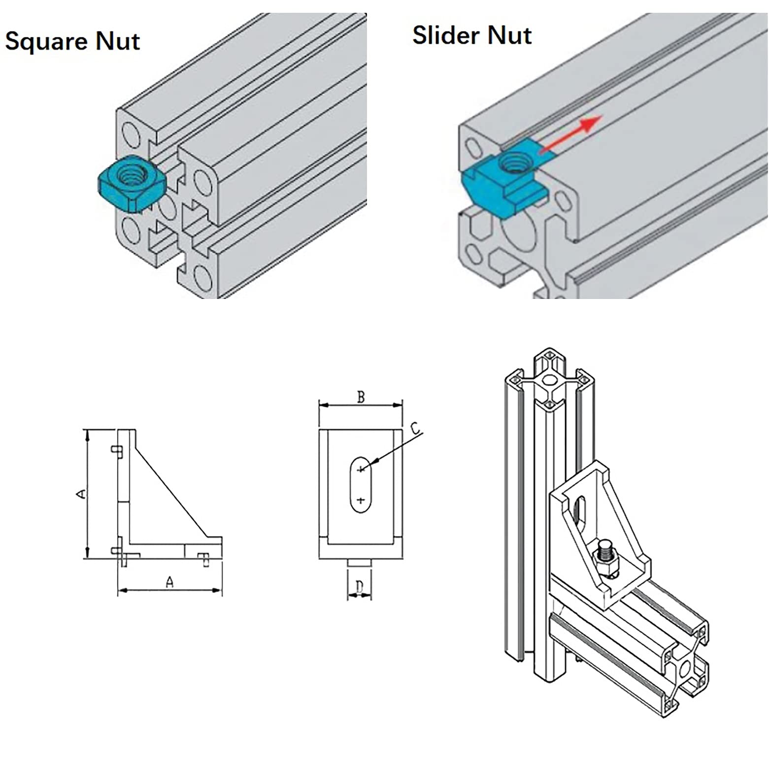 2 Pack 2020 Aluminum Extrusion Profile Length 7.87 inch / 200mm Silver, 20 x 20mm 20 Series T Type T-Slot European Standard Extrusions Profiles Anodized Linear Rail Guide Frame for CNC — Amazon image 6