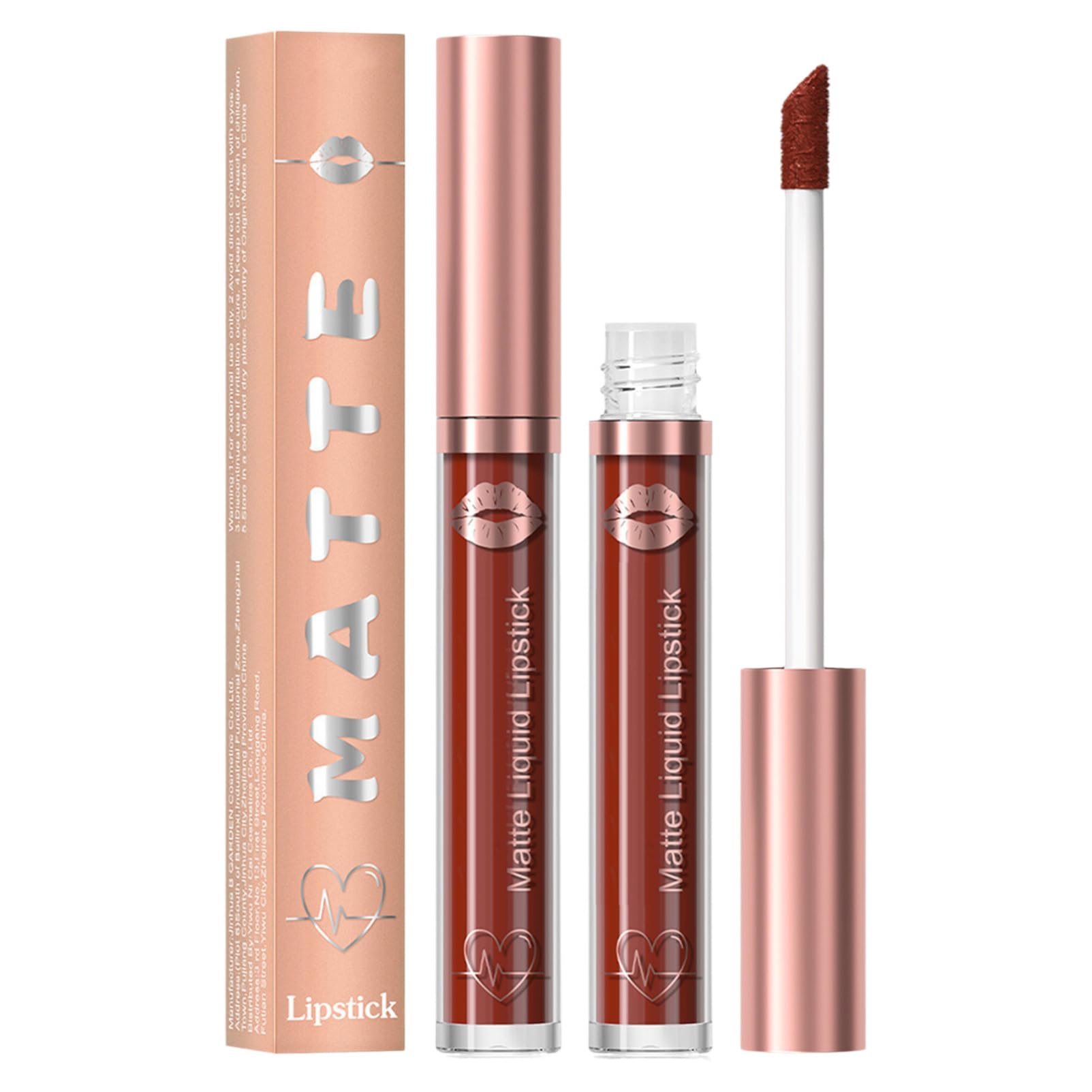 CHICTRY Long-Lasting Velvet Lip Gloss Waterproof Matte Finish Highly Saturated Pigment Type 17 One Size