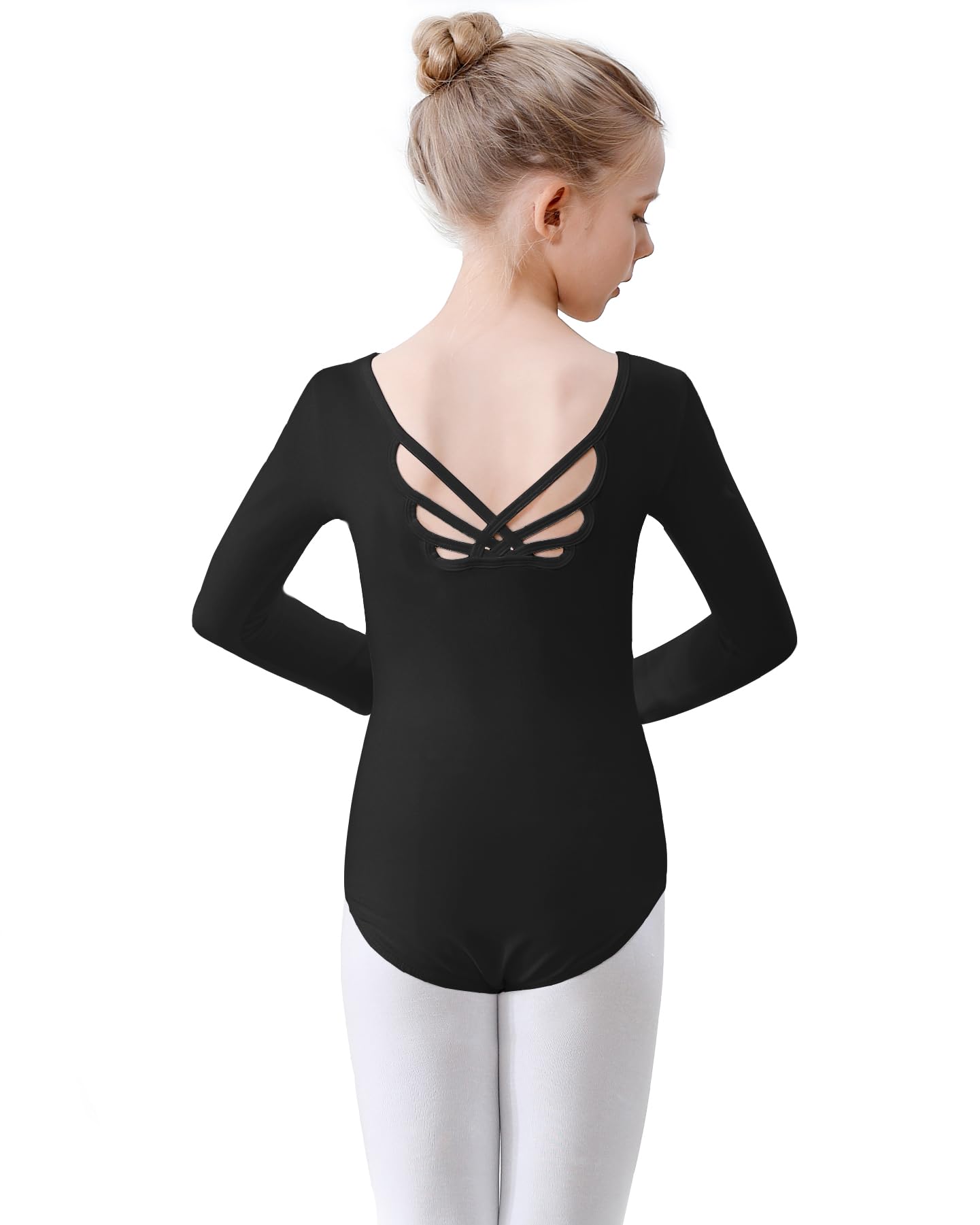 Leotardo Maillot de Ballet Manga Larga Algodón para Niña