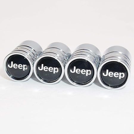 Amazon エアーバルブキャップ ジープ Jeep ロゴ ブラック 黒 4個セット キャップ エアバルブ 自動車 タイヤ エアバルブキャップ 車 バイク