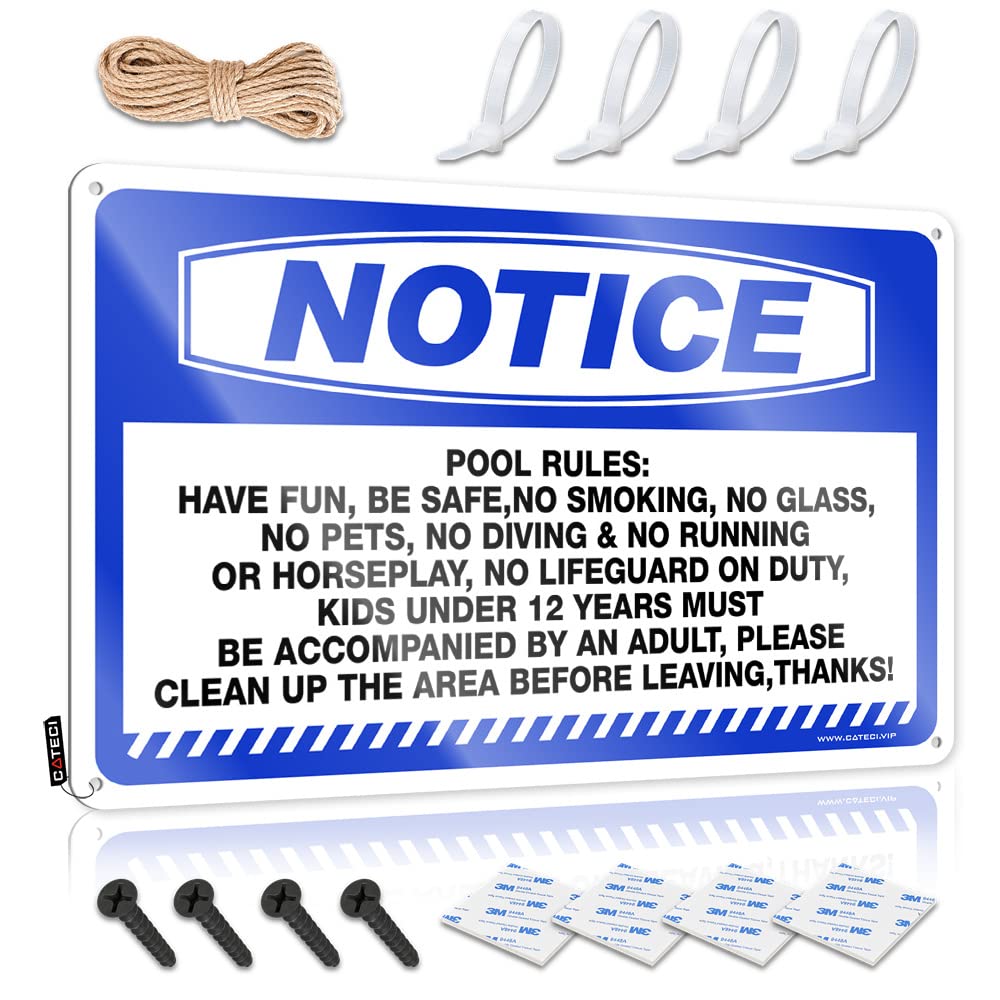 Funny Metal Poster Notice Pool Rules No Running, No Rough Play Tin Sign Funny Wall Signs Tin Signs Funny Vintage(20X30CM)
