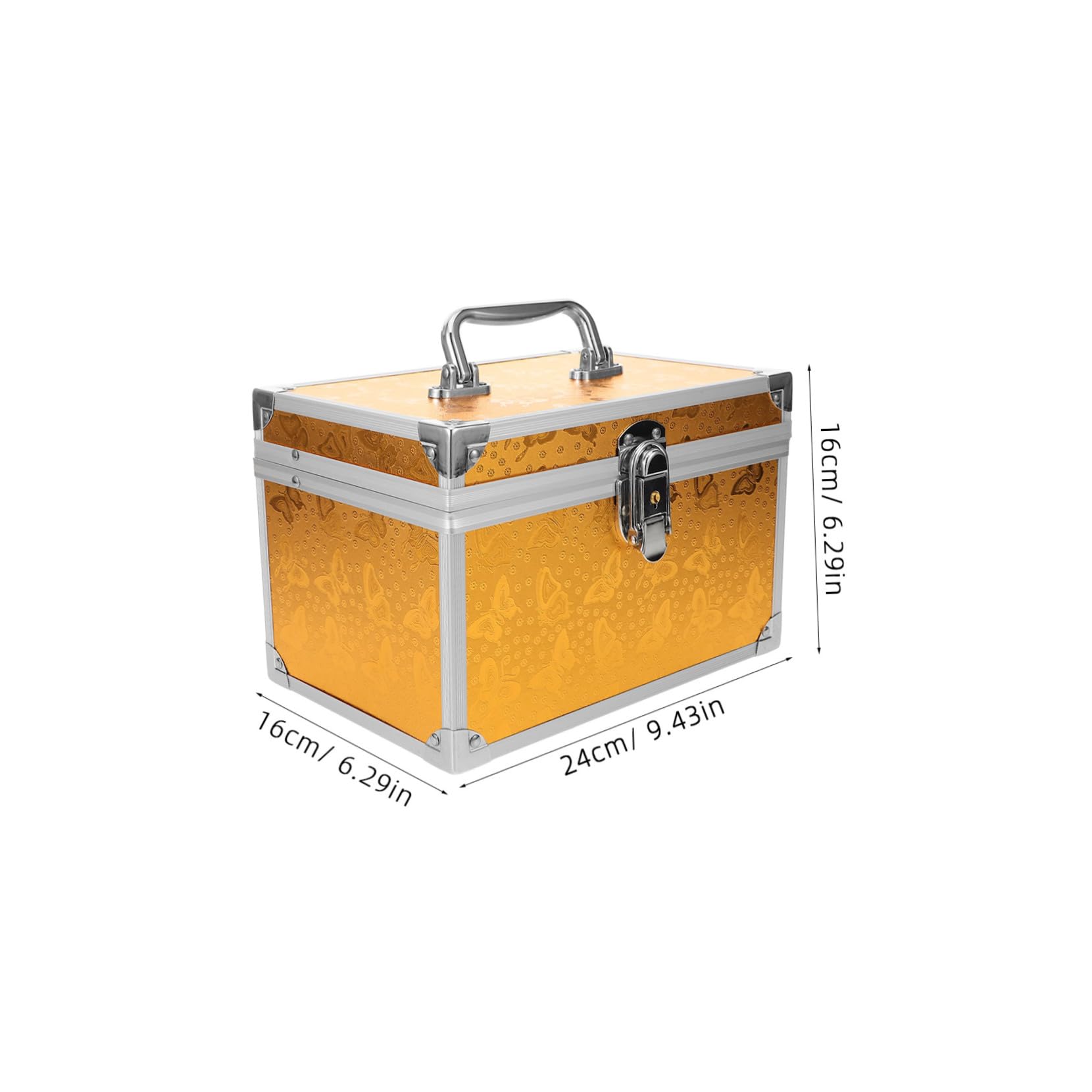 Alipis Valigetta per Attrezzi Organizzazione Interna Uso Quotidiano per Outdoor e Portatile in Lega di Alluminio, Oro, Manico Ergonomico