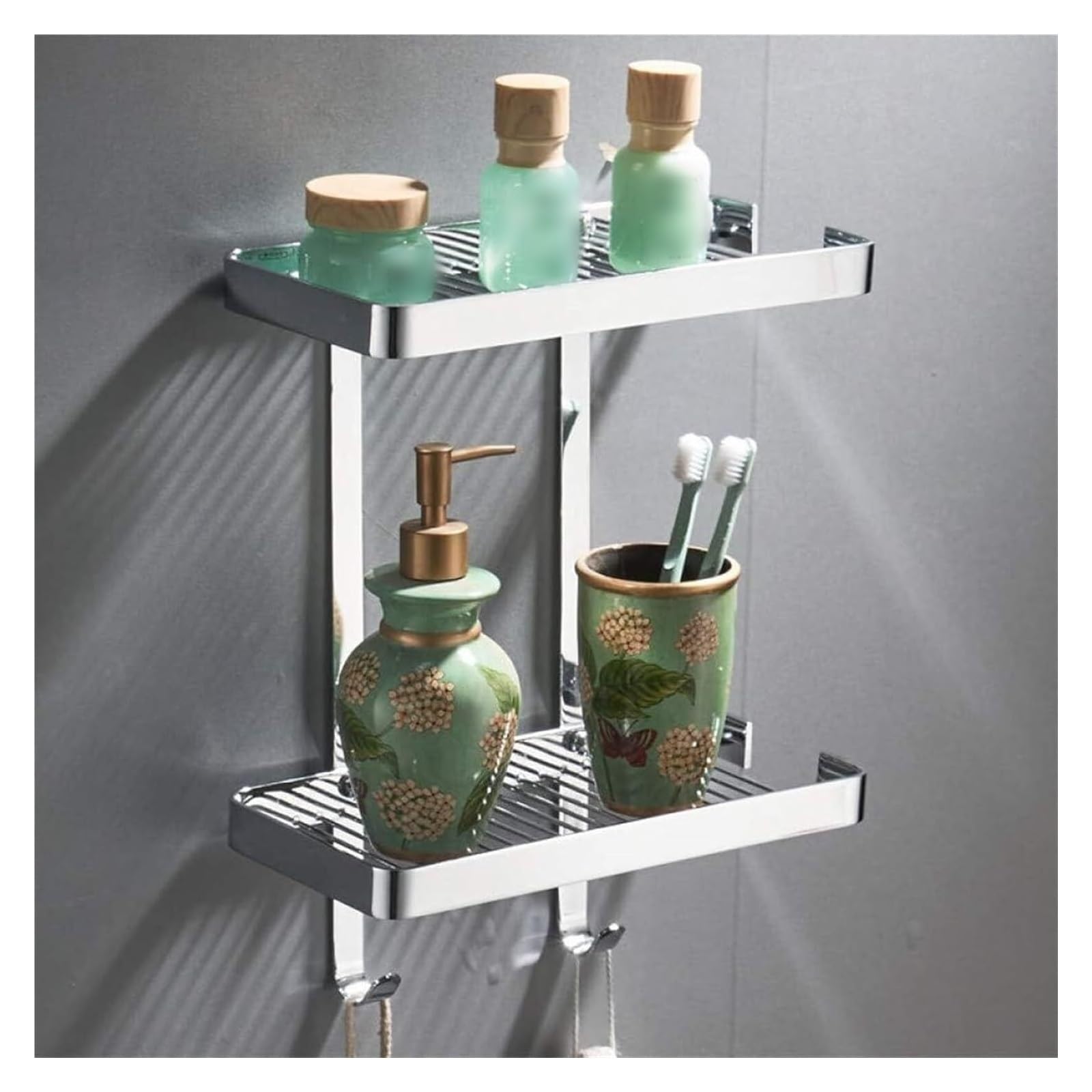 shower storage corner shelves Corner Shower Wall Caddy Shower Shoo Soap Cosmetic Shelves Brass Shower Rack Square Black