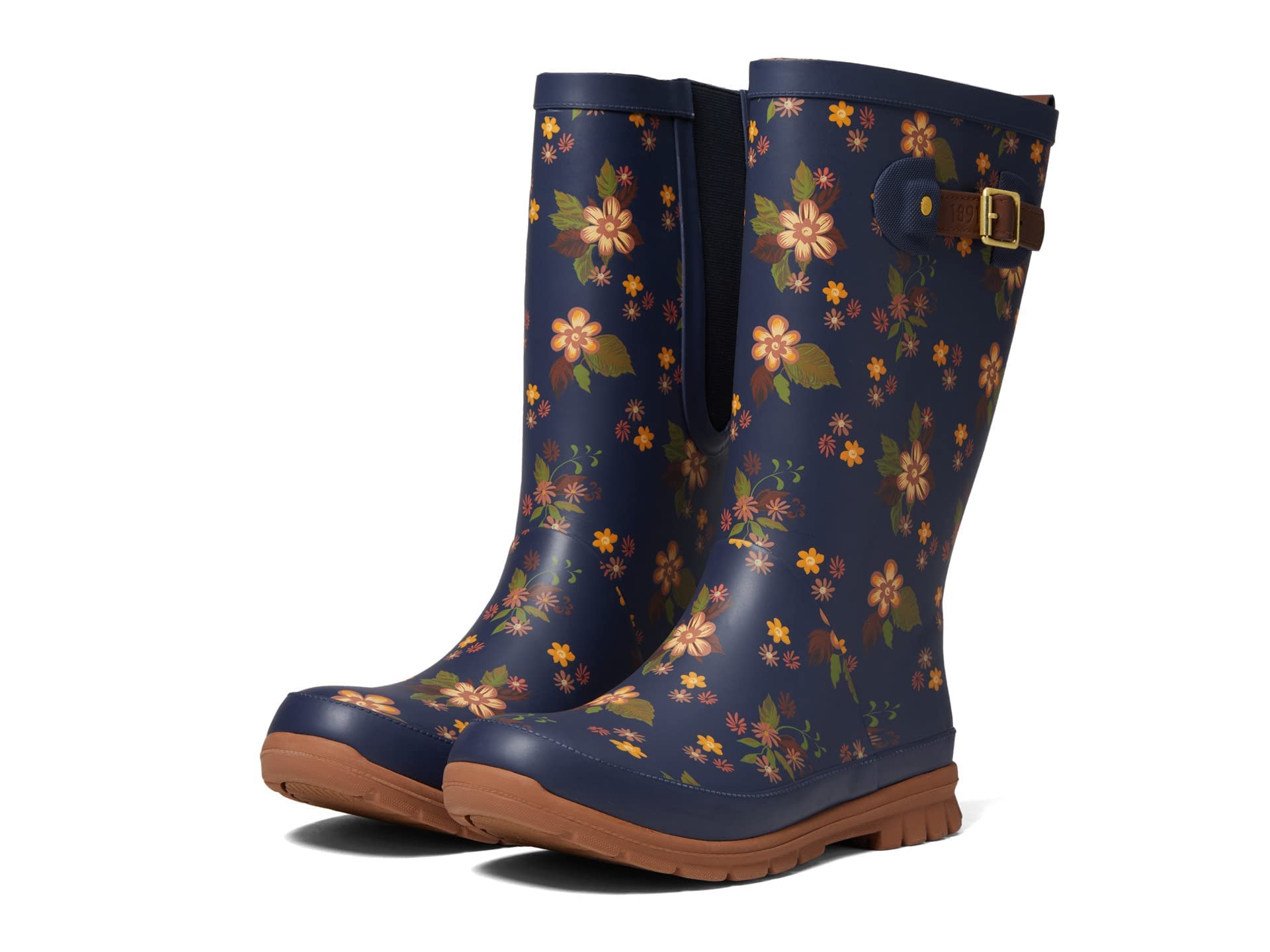 Womens Country Bloom Tall Rain Boot - Navy