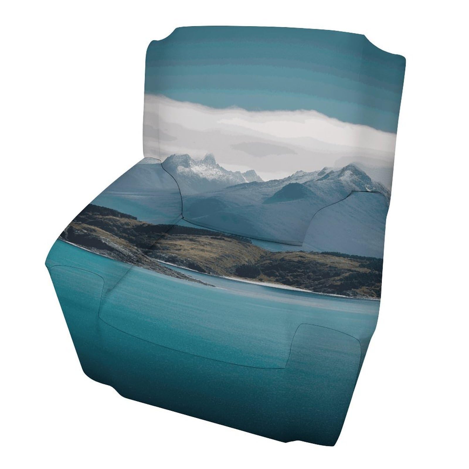 Fodpand Style Islands And Mountain Sofa Cover Soft 1 Seater Sofa Slipcover For Pets Washable,Couch Cover With Elastic Straps Furniture Protector