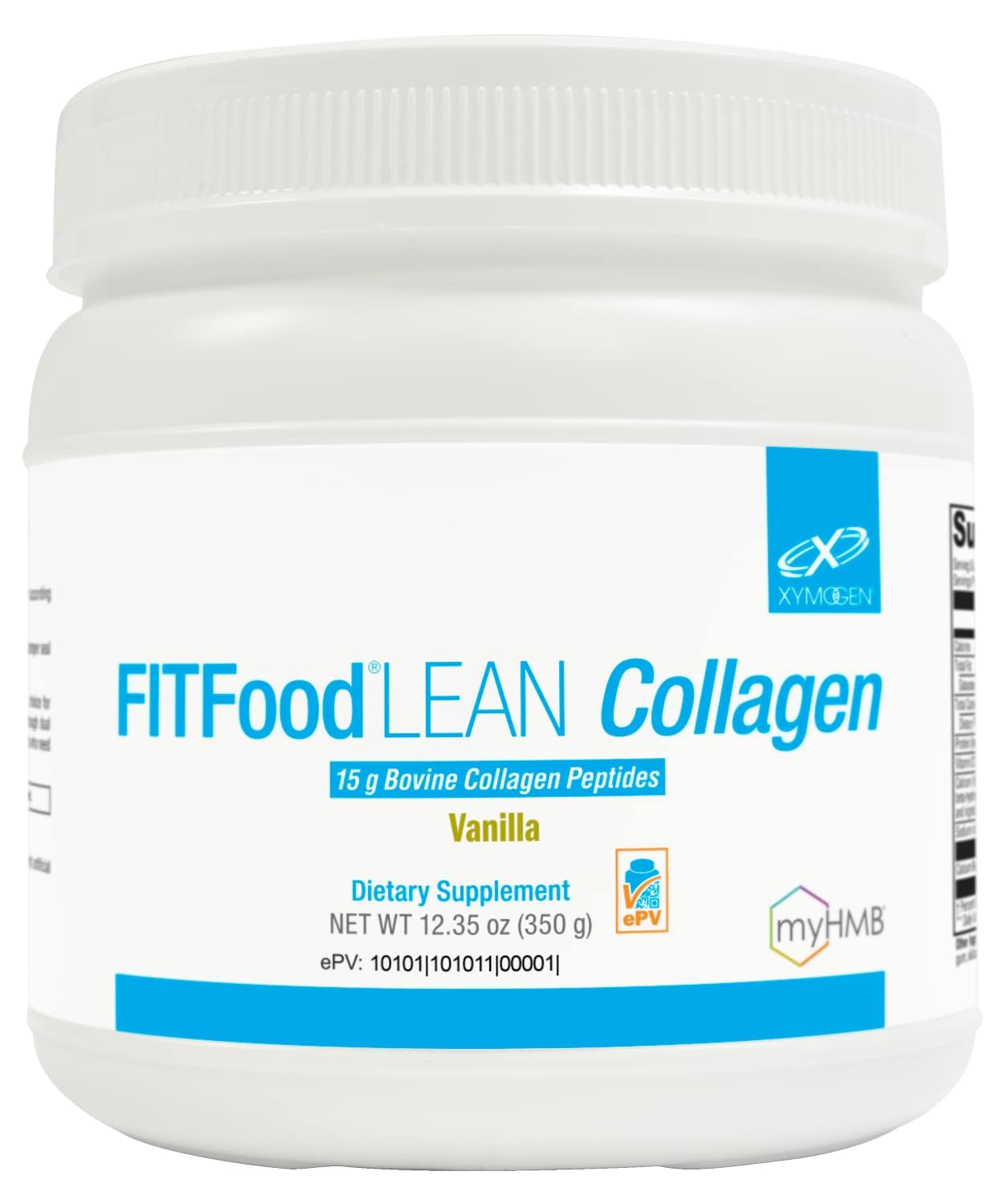 XYMOGEN FIT Food Collagen - Bovine Collagen Peptides Powder with HMB Vitamin D3-15g Protein to Support Joints Muscle