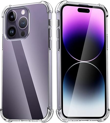 HYFAT Case Compatible with iPhone 14 Pro (6.1"),[ Anti-Scratch],Shockproof Bumper Cover,Ultra Clear Hard PC Back,Soft TPU Bumper Protective Cover for iPhone 14 Pro