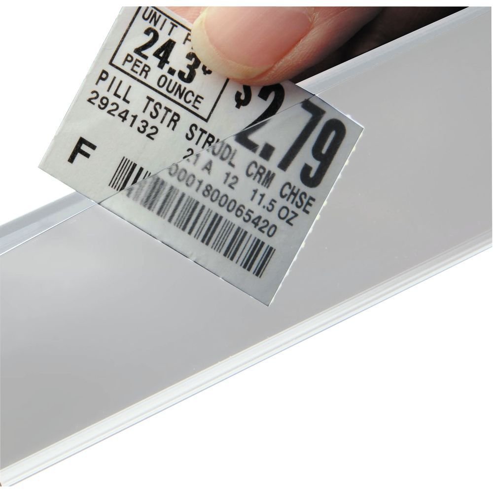 Double-Wire Label Holder White Plastic Covered Face - 29 1/2"L x 1 1/4"H by HUBERT – Plastic, White, Model 103937