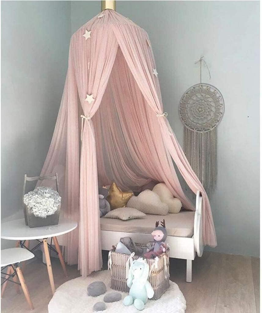 Princess Bed Canopy for Girls and Kids Hanging Mosquito Net for Baby Crib Nook Castle Game Tent Nursery Play Room Decor(Sky Blue)