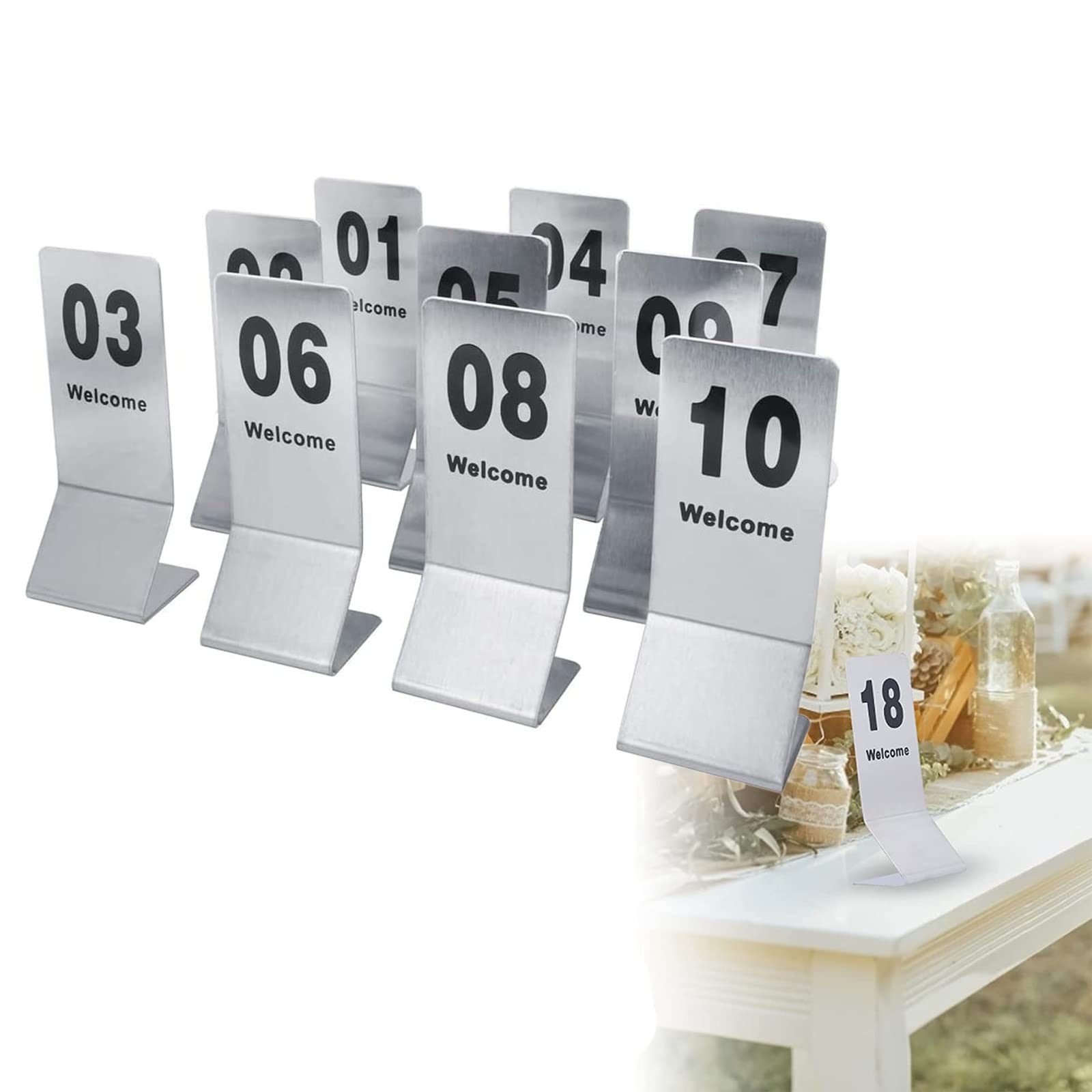 Amazon.co.jp: ステンレス テーブル番号 席札 座席番号、ウェディング