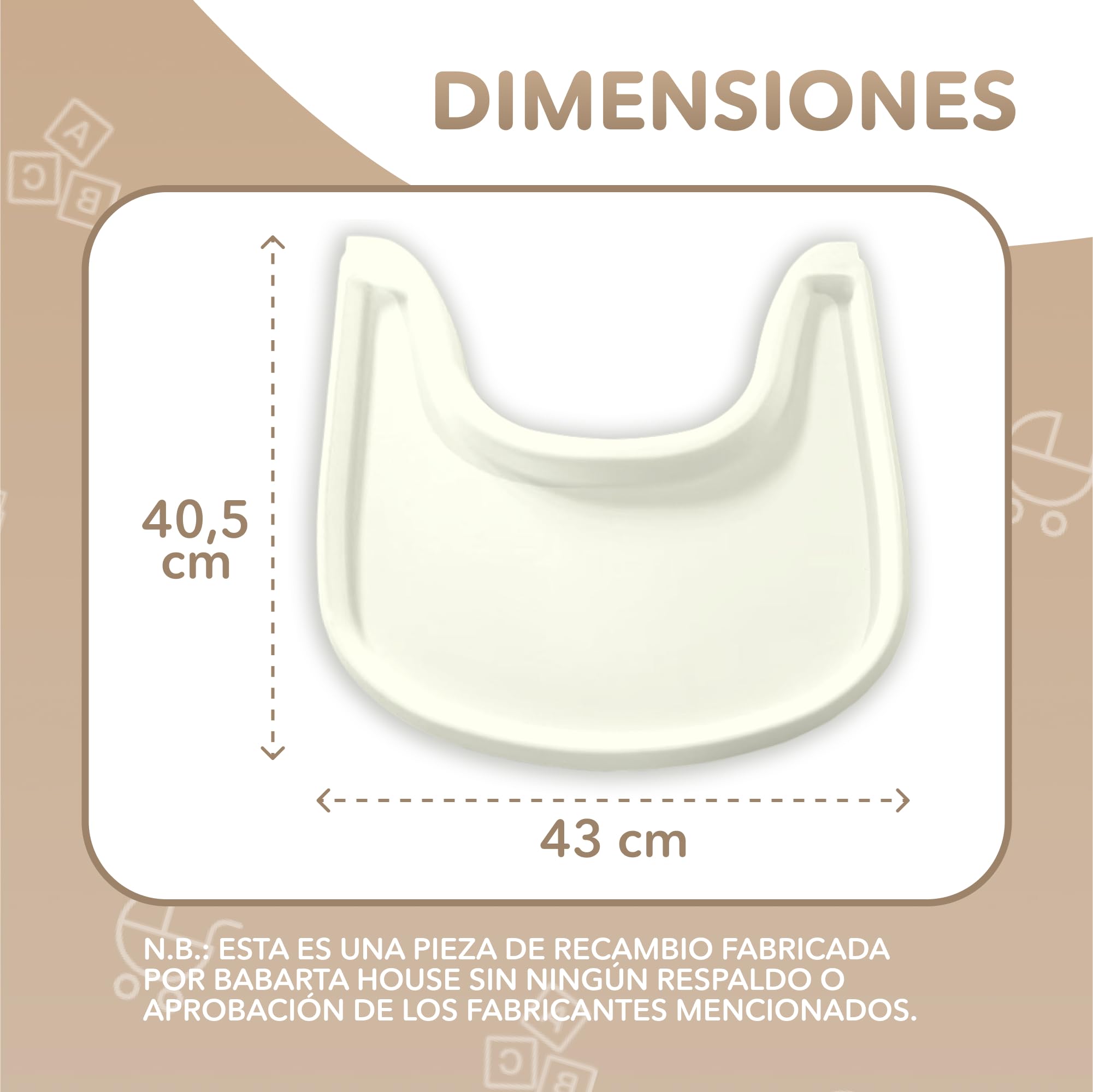 Bandeja para tronas altas compatible con la silla Stokke Tripp Trapp, diseño ergonómico curvado, Lechoso mate, sin BPA, fácil de montar, no compatible con platos de succión