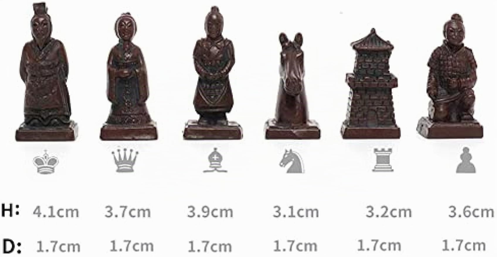 RAHBI Ensembles d'échiquiers, Personnages 3D en Terre Cuite Antique Jeu d'échecs en Bois pour Adultes, Jeu de Puzzle Nouveauté avec Design de Rangement à Tiroir