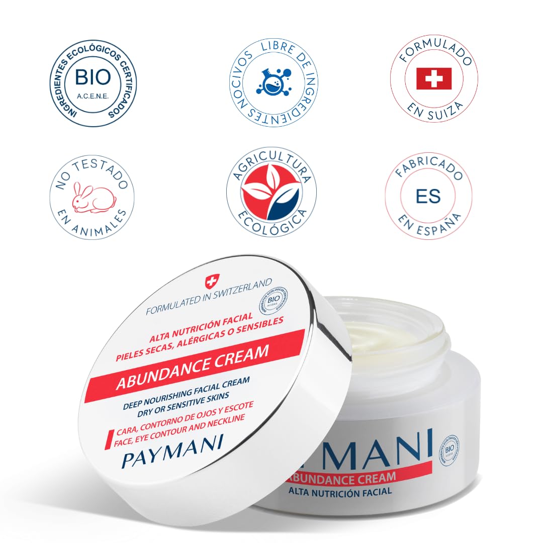 Abundance Cream – Crema nutritiva facial Natural Bio. Regeneradora y fortalecedora de pieles secas, frágiles, sensibles y finas (50 ml (Paquete de 1))