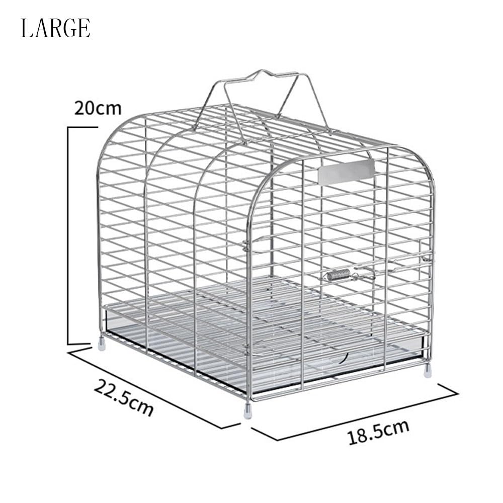 Gabbia Voliera Gabbia for uccelli in acciaio inossidabile, portatile, for animali domestici all'aperto, for trasportare pappagalli, passeri, canarini