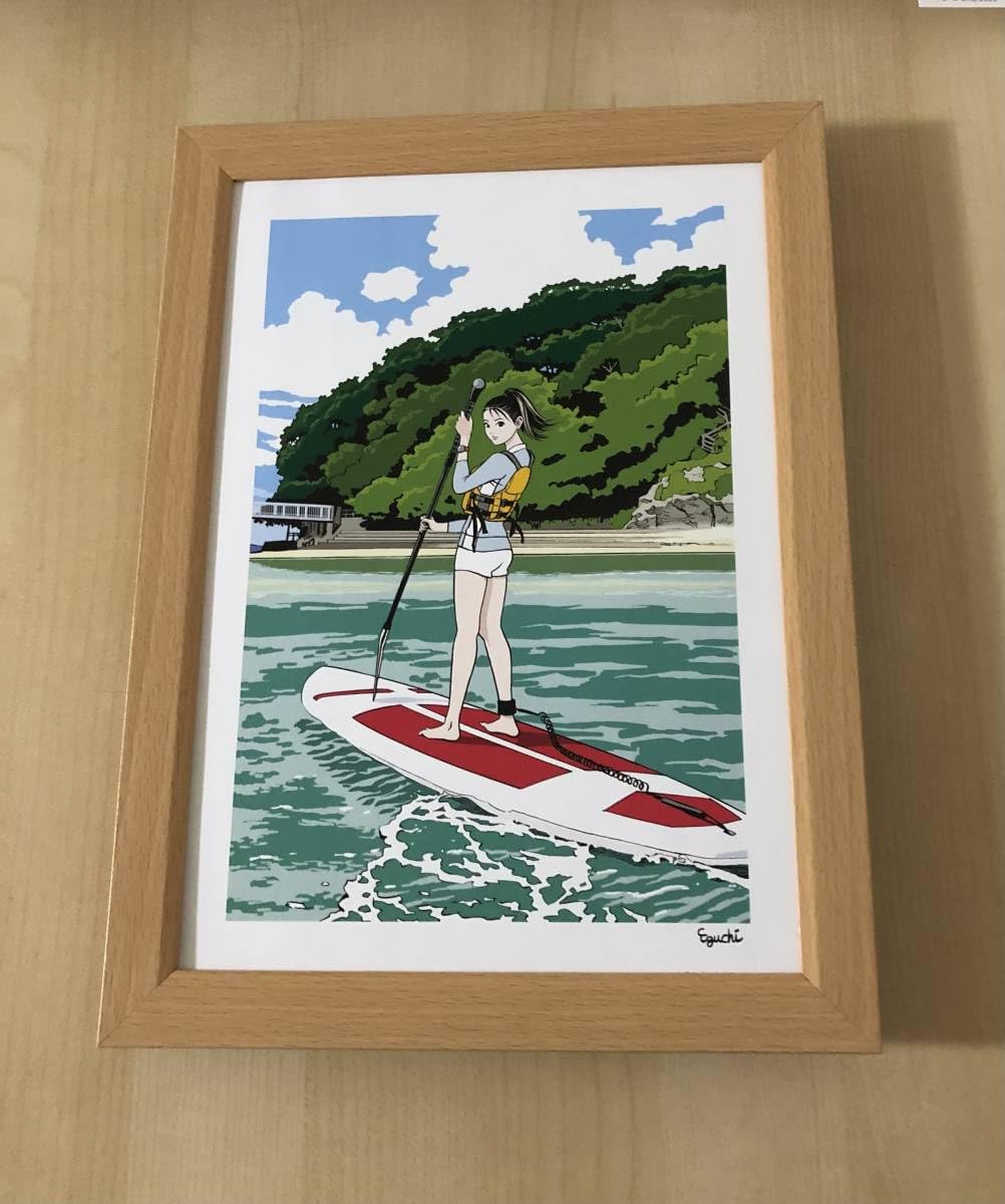 ライオン絵画 肉筆手描き 油彩 江口寿史「人物」サインF6サイズ