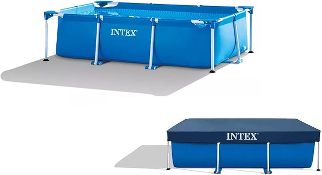 Intex Intex | Rectangular Frame Pool Set Family inkl. Abdeckplane | 300 x 200 x 75 cm | idealer Spaß für die ganze Familie