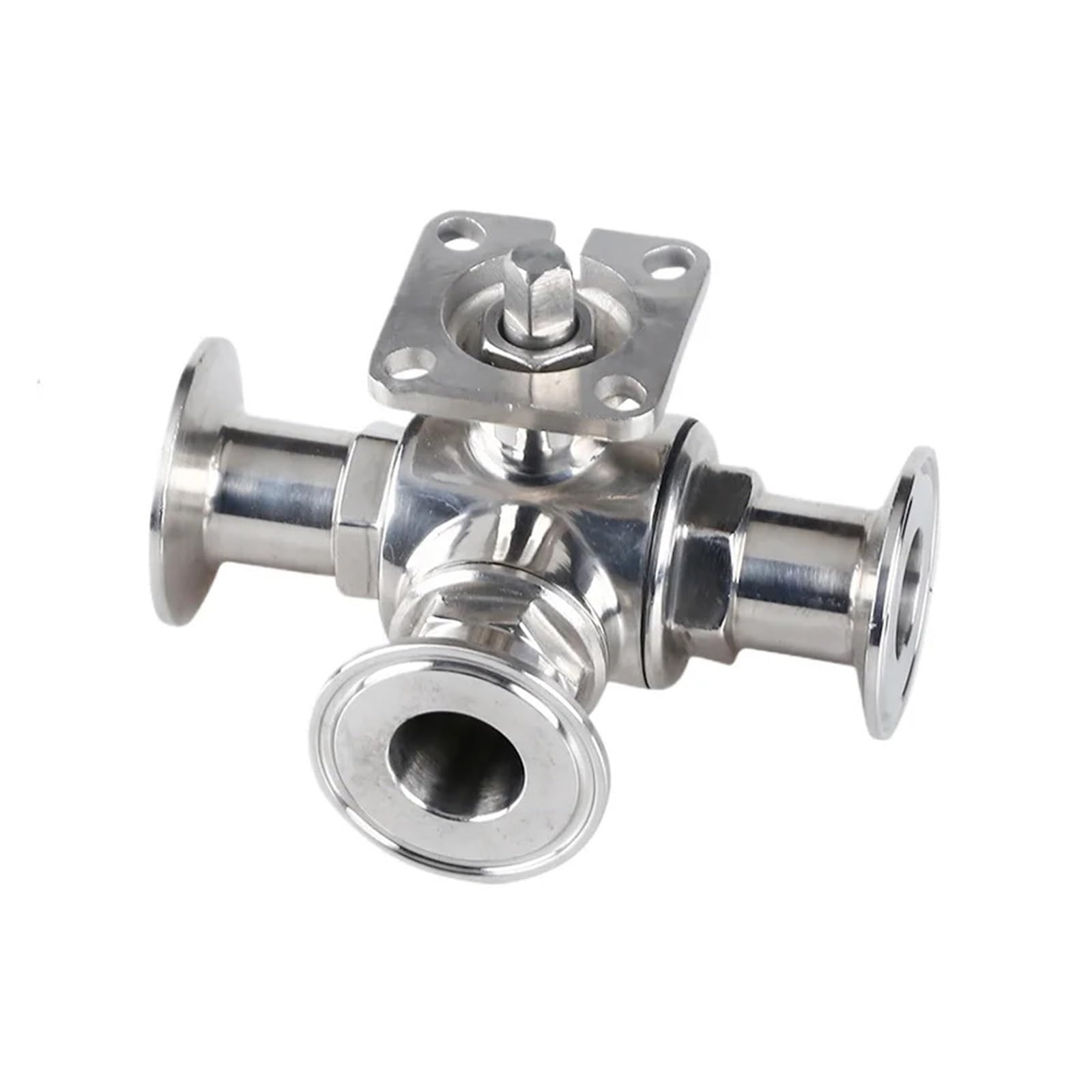 Vanne tri-clamp en T 25mm SUS304 L-port avec base actionneur pour brassage