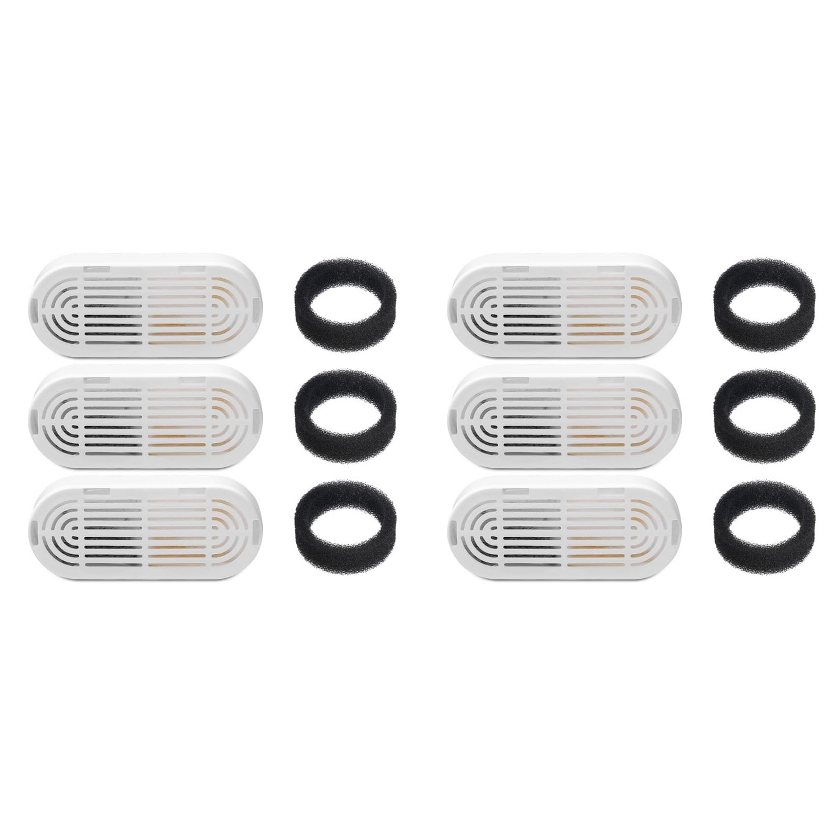 Xnuiasqe 6 PCS Replacement Water Fountain Filters for 108oz/3.2L Stainless Steel Cat Dog Water Dispenser Sponges Foam Filters