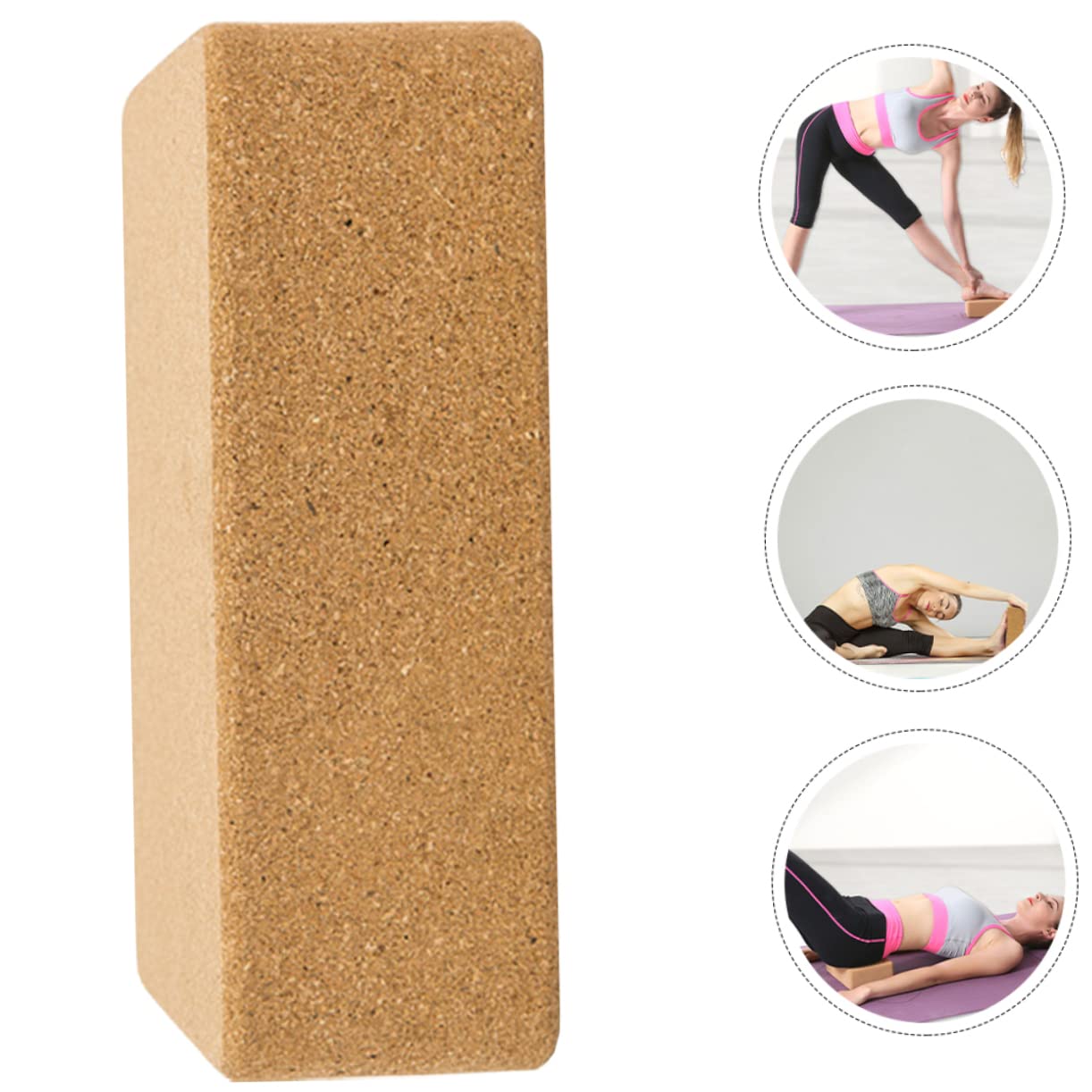HANABASS Bloque de Yoga de Corcho Natural para Entrenamiento de Herramienta de Ejercicio de Alta Accesorio para Yoga y Fitness