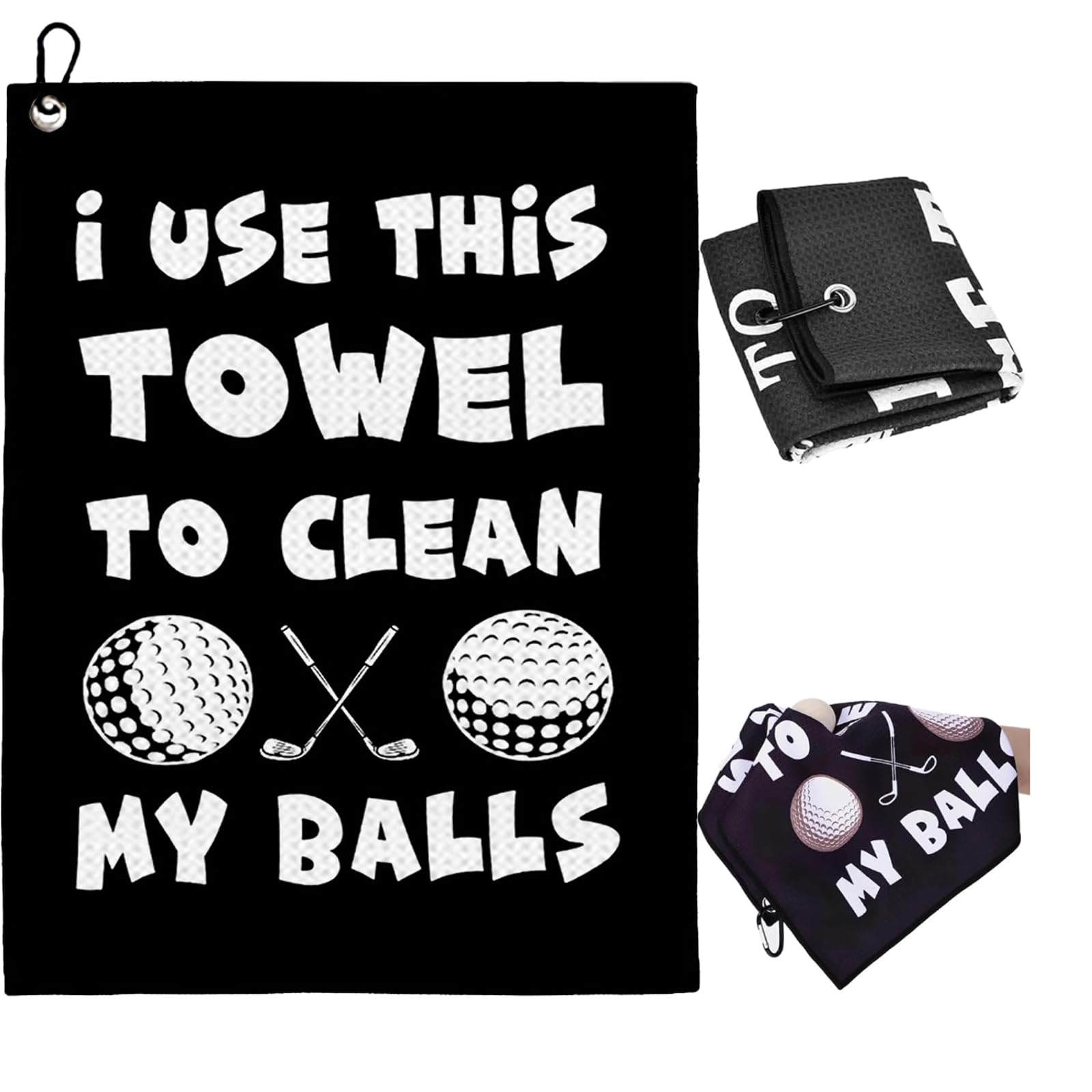 Moxychrony Golf Towel with Clip for Golf Bags, Premium Personalised Golf Towel – Golf Towels for Cleaning Clubs/Balls, Clean Towels & Personalised Golf Gifts for Men Women Golfers