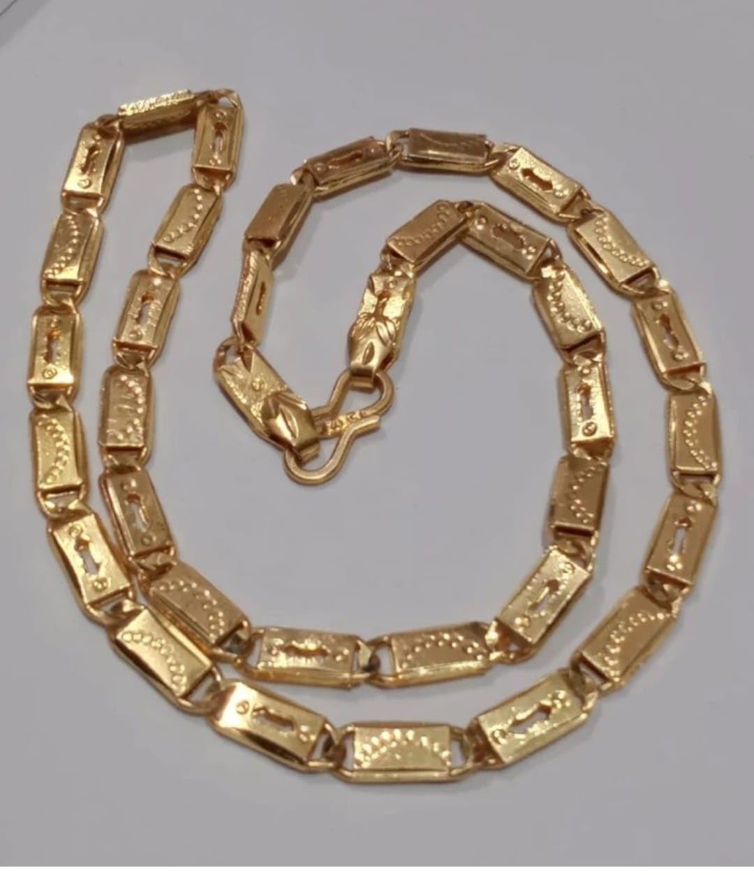 One gram Stylish Golden Neck woman and men Chain “24” Inches Gold-plated Chain_F119-picture-34