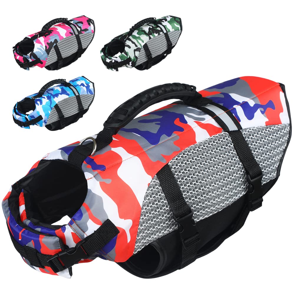 Sheripet Dog Life Jackets, Adjustable Dog Flotation Vest with High