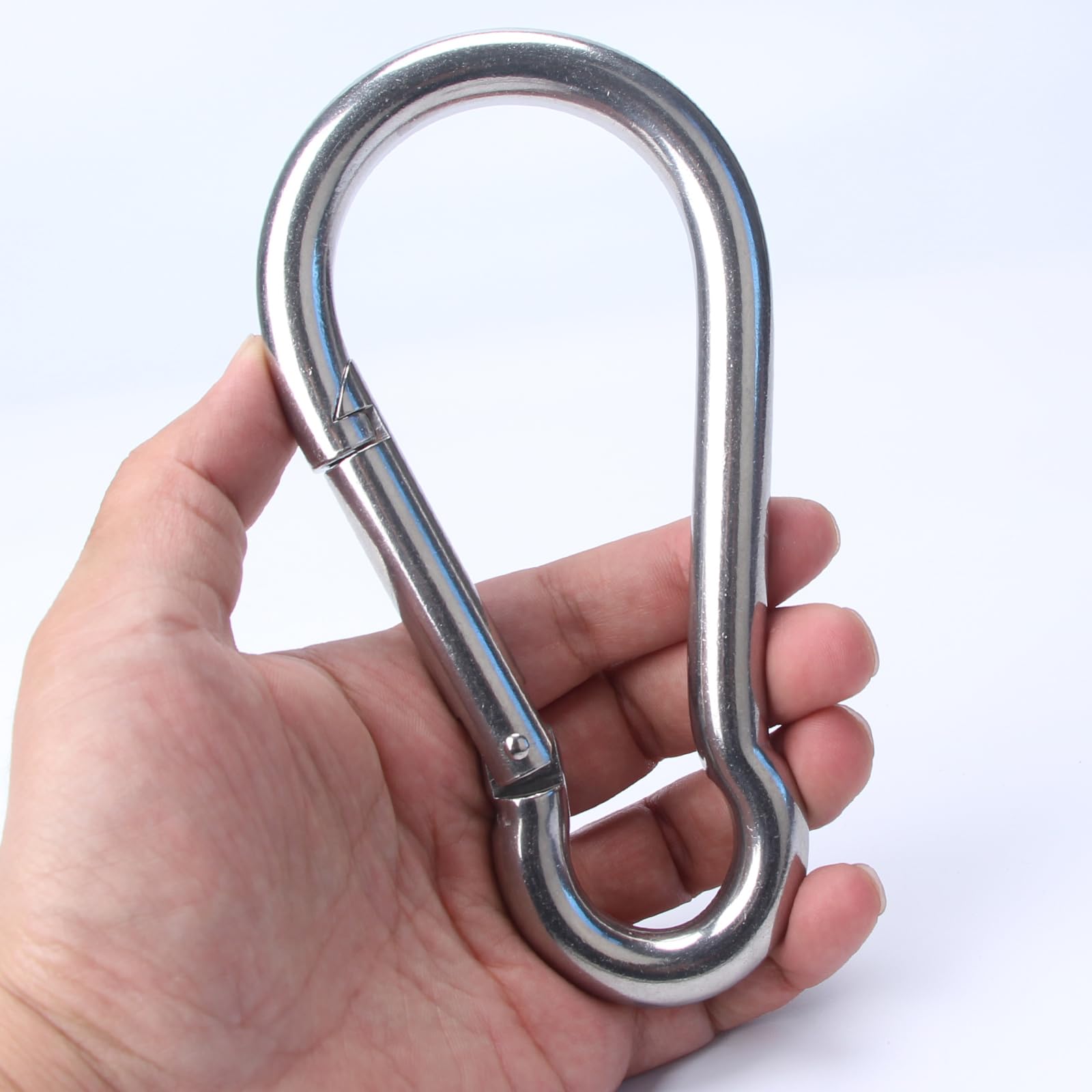Grande moschettone resistente, in acciaio inox 304, per esterni, moschettone a molla