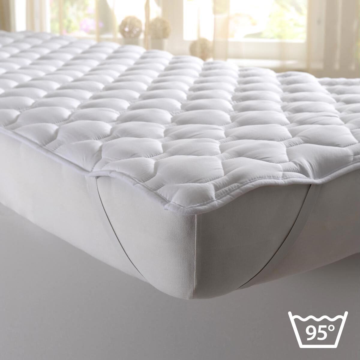 Allergiker Unterbett Microfaser Kochfest – hygienische Matratzenauflage mit Eckgummis, pflegeleicht & langlebig, atmungsaktiver Matratzenschoner – 140x200 cm
