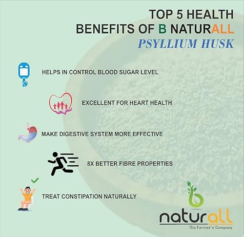 Miniatura 4 de B Naturall 99% cáscara de psyllium  cáscara de Isabgol (Sat - Isabgol) Soporte de fibra - 500 GM por B Naturall