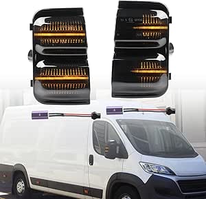 Nslumo Led Side Mirror Light Dynamic Turn Signal Indicator Lights for Fiat Ducato for Peugeot Boxer for Citroen Jumper Relay Mk3 Rearview Mirror Blinker Repeater Lighting