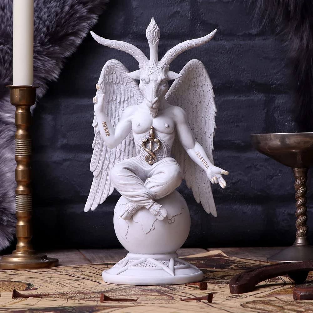 Nemesis Now B5260S0 - Statuetta di Baphomet del Signore Oscuro, 26 cm, colore: Bianco
