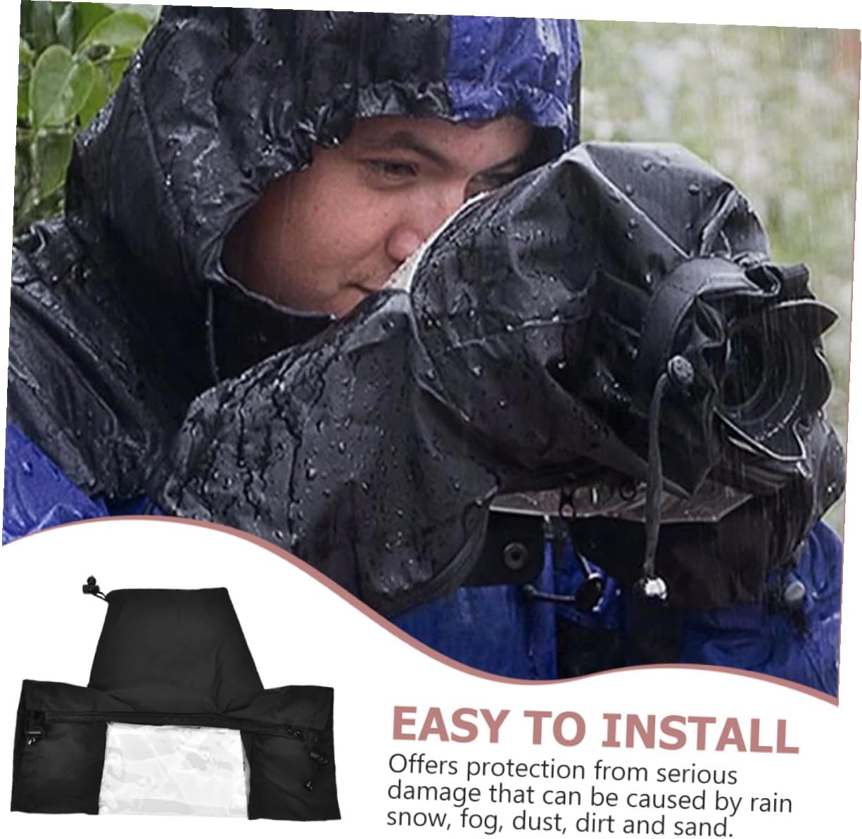 OSALADI Waterproof Camera Rain Cover for DSLR Cameras Outdoor Protective Photography Accessory Dustproof Rain Sleeve Suitable for Hunting and Bird Watching