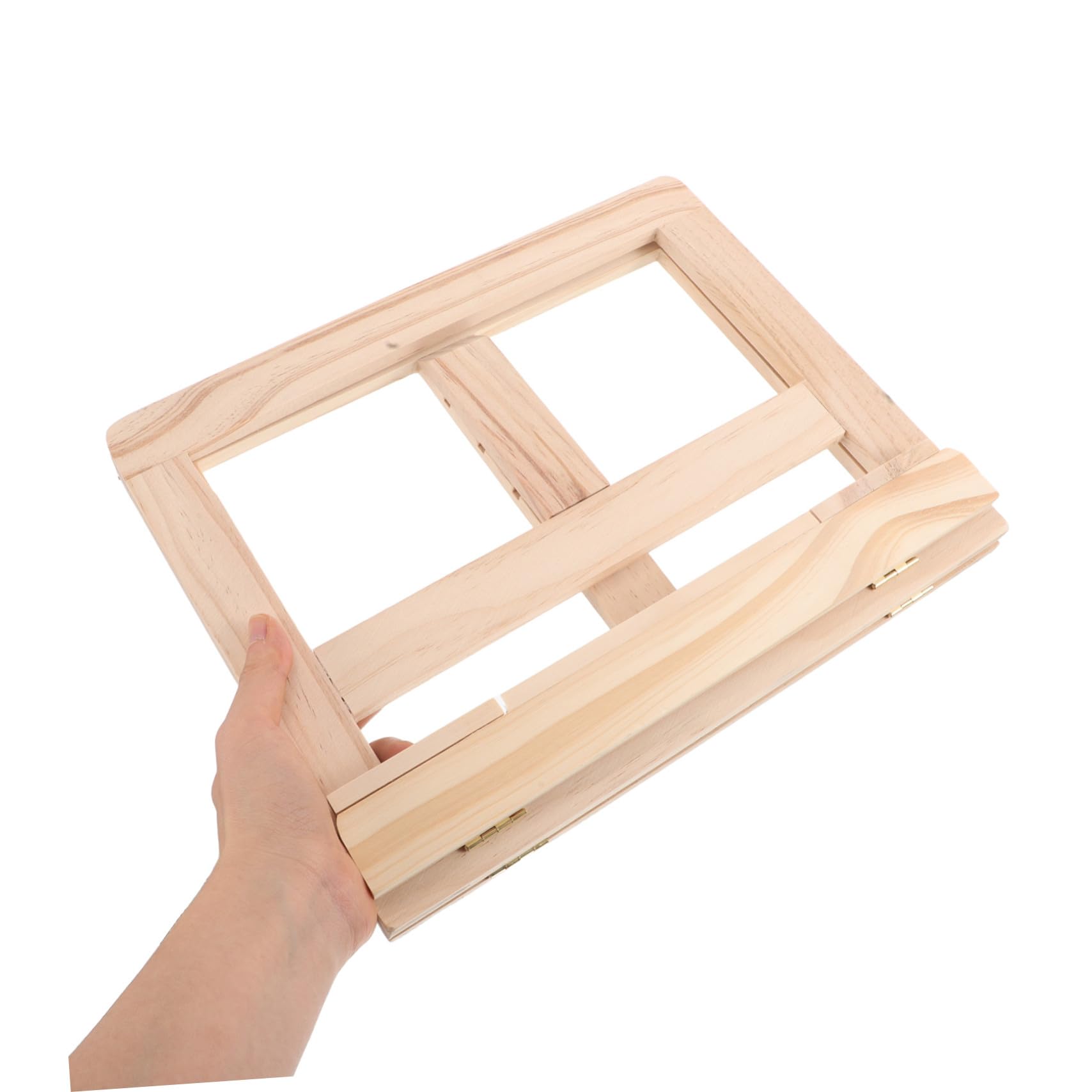 LABRIMP Supporto in Legno Regolabile per Ricettari e Laptop Pieghevole con Fissaggio Pagine
