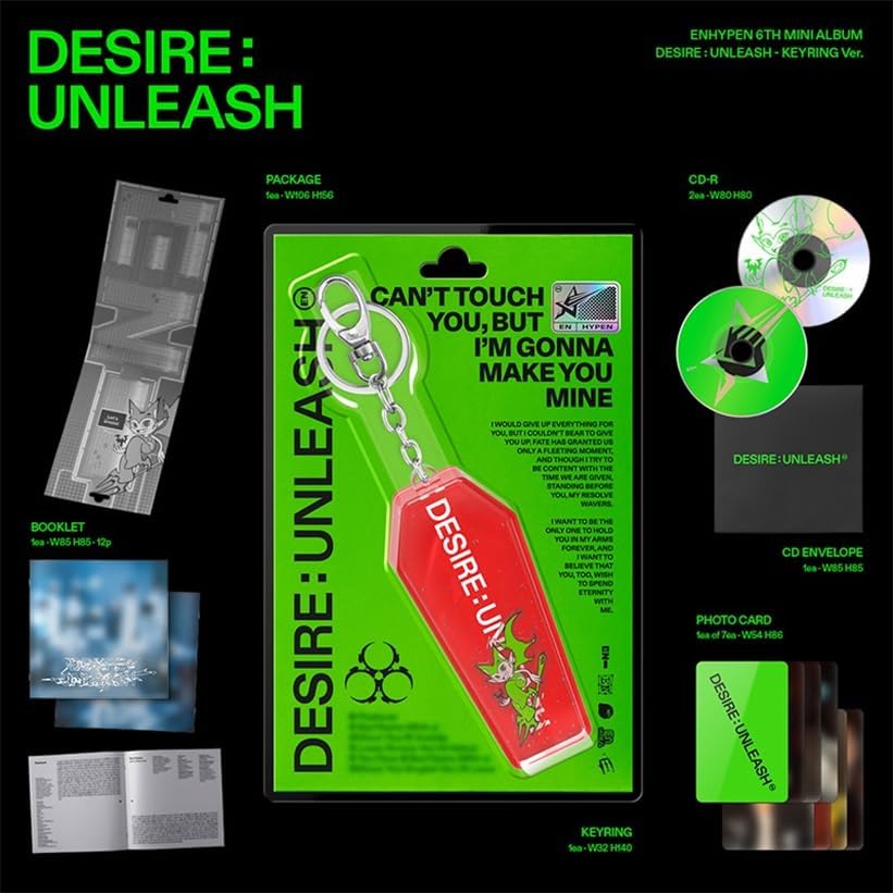 Amazon.com: ENHYPEN DESIRE:UNLEASH 6th Mini Album KEYRING Ver., CD