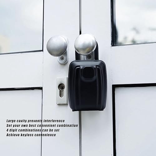 Miniatura 2 de VTOSEN Large Capacity Key Lock Box - Wall Mounted Key Locks Storage Box with 4 Digit Combination, Alloy Password Lock - Secure Key Box Safe with