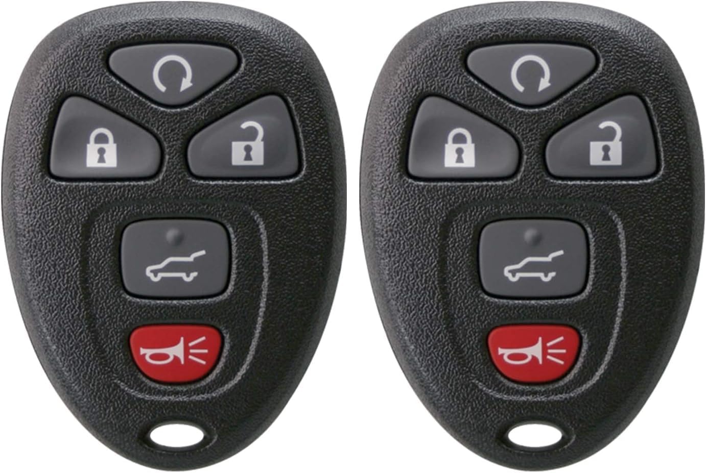Keyless2Go Replacement for New Keyless Entry 5 Button Remote Start Car Key Fob for Select Cadillac Chevrolet Buick GMC & Saturn (Pack of 2)