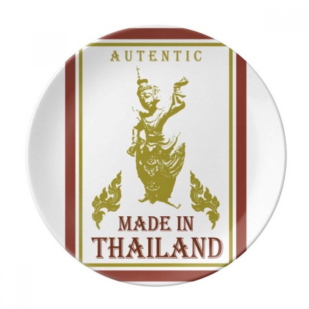 Assiette decorative Thailande cadeau original en porcelaine multicolore pour de la vaisselle