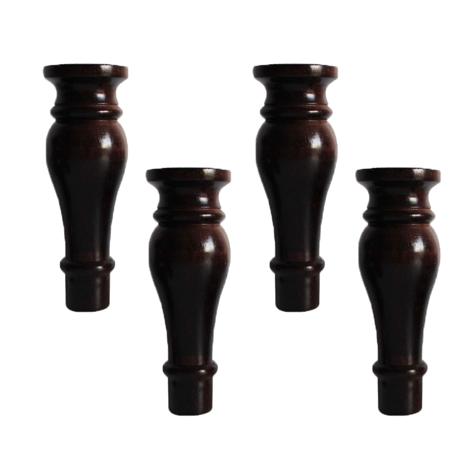 Patas de muebles de madera tipo calabaza 18cm para sofás y camas