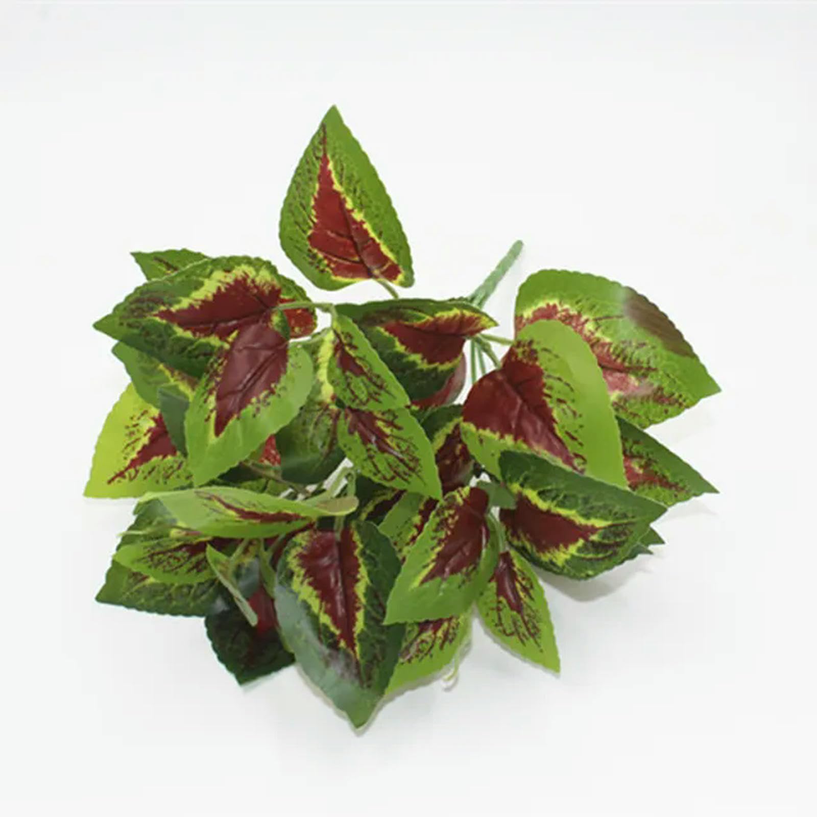 Artificial Plant Flowers and Leaves Plastic Green Grass Bonsai Plant False Leaf Leaves Bush Decorated For Family Wedd-Basil leaves