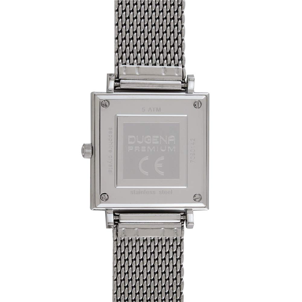 Dugena Unisex Quarz-Armbanduhr, Saphirglas, Lederarmband, Dessau Carrée