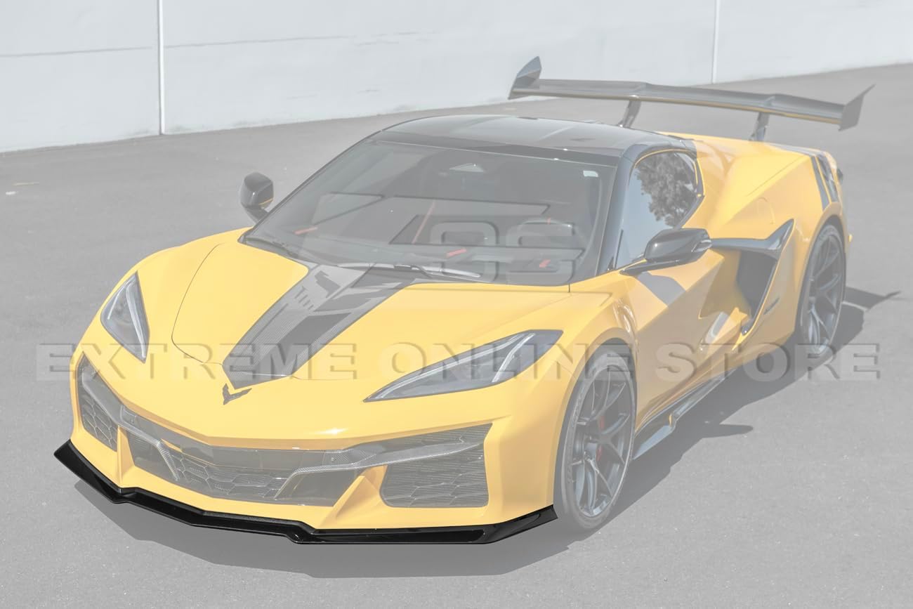 Replacement for 2023-Present Chevrolet Corvette C8 E-Ray & Z06 Models | Z07 Performance Package Style ABS Plastic - Painted Carbon Flash Metallic 3-Pieces Front Bumper Lip Chin Spoiler Ground Effect
