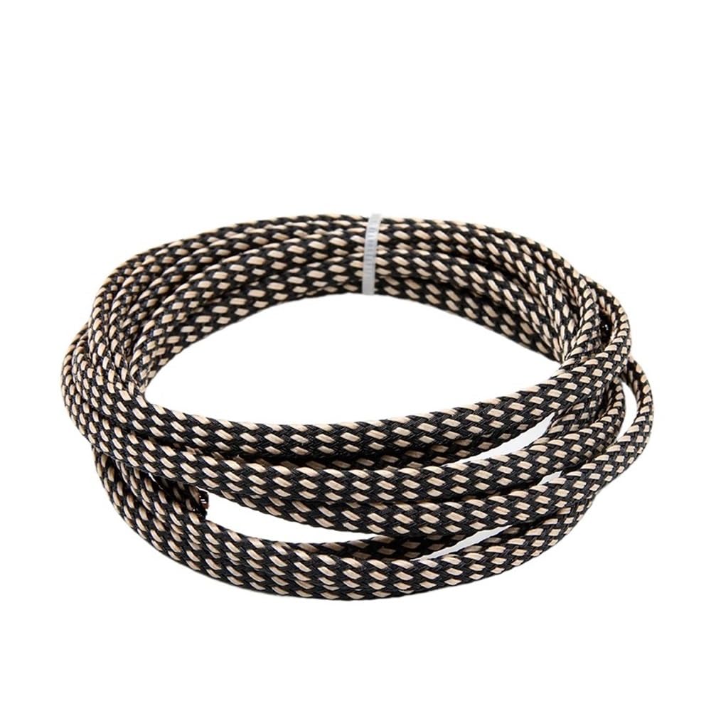 Manguito trenzado aislado expandible de alta densidad de 0.2/4/6/8/10/12/14/16/20/25/30/40 mm, funda trenzada de PET de alta densidad (negro dorado, 40 mm, 10 metros)