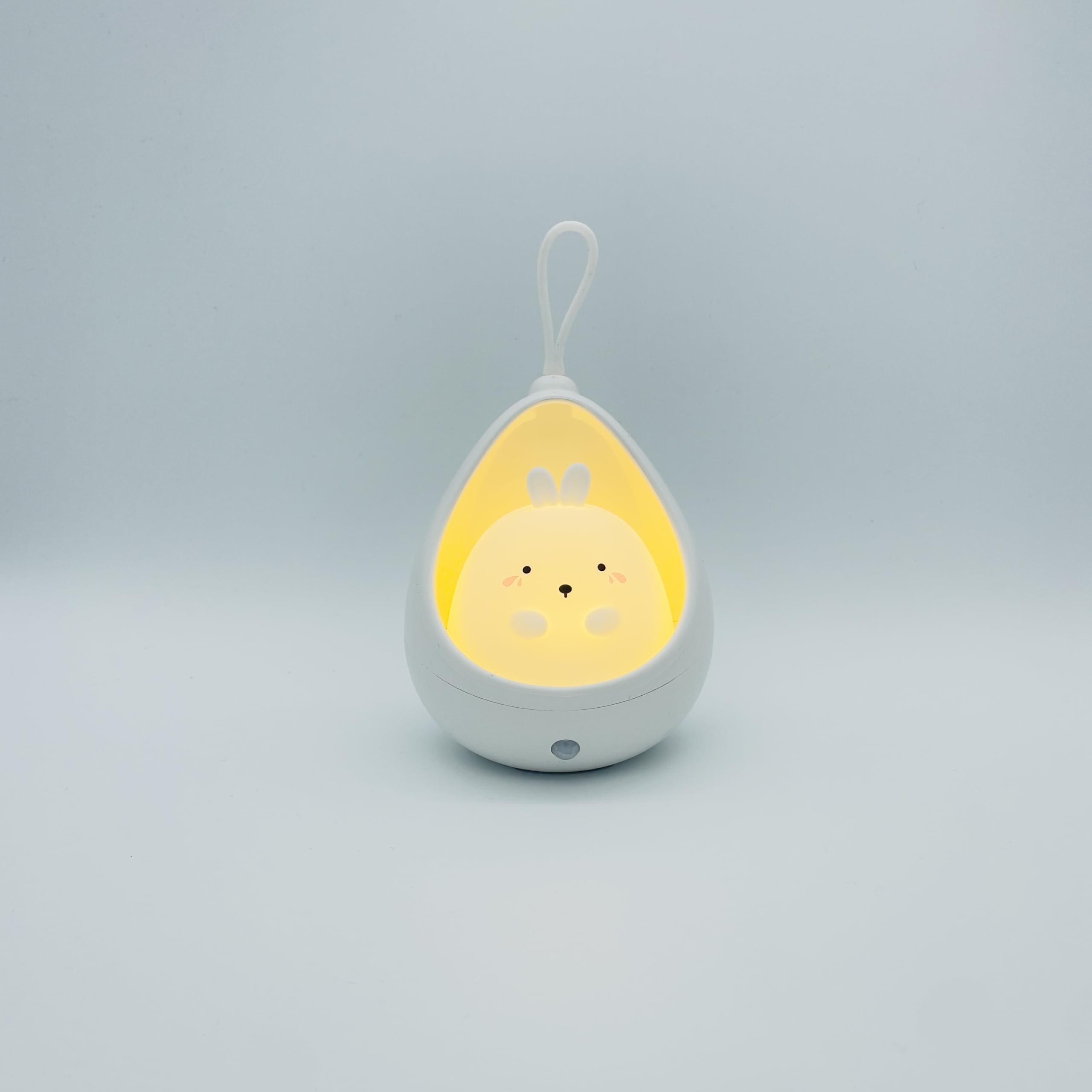 Cute Bunny Lamp: Smart, Sensor-Powered &amp; Rechargeable (White)