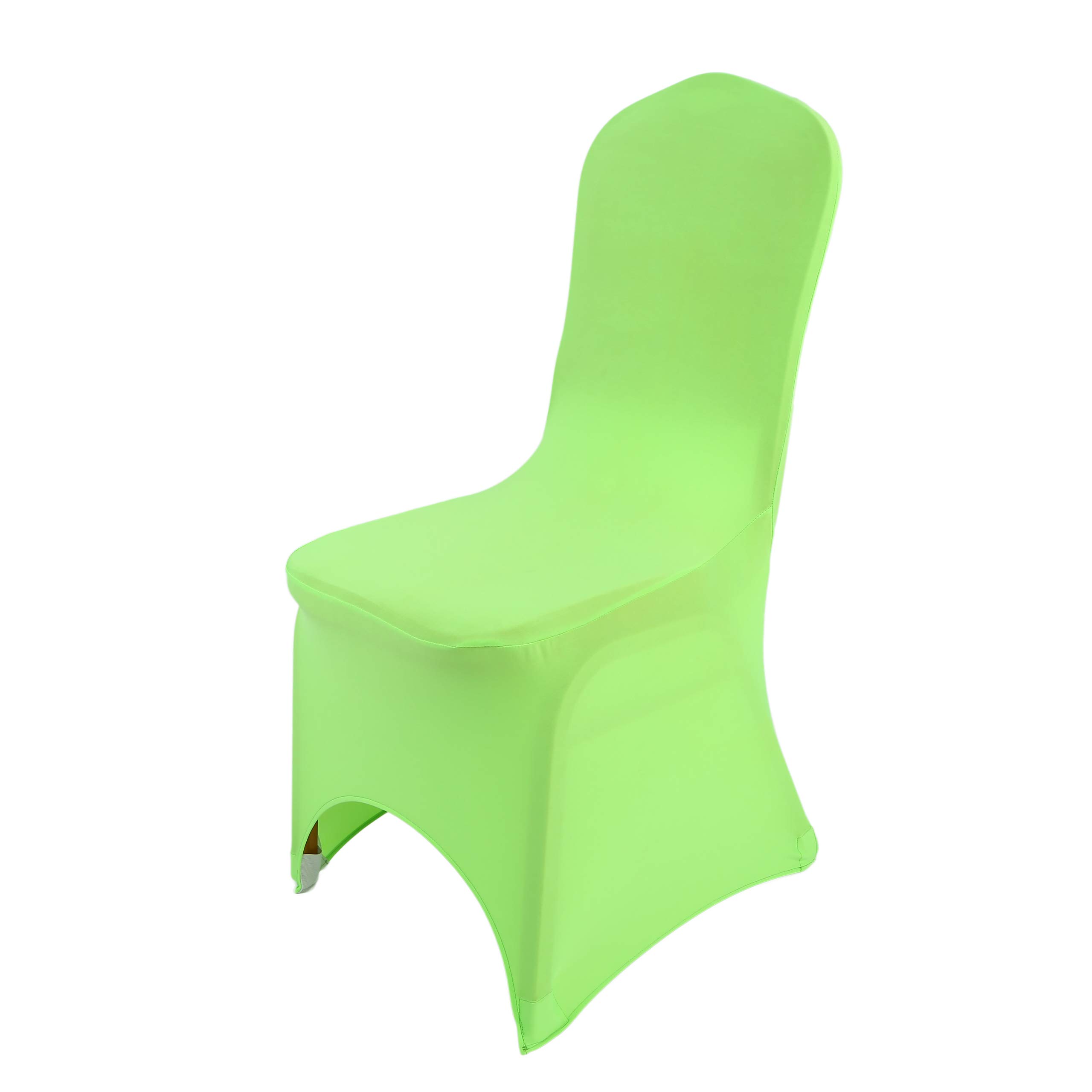 Chair Covers Spandex Universal Slipcovers Dining Chair Cover Wedding Banquet Party Arched Front (Green, 50)