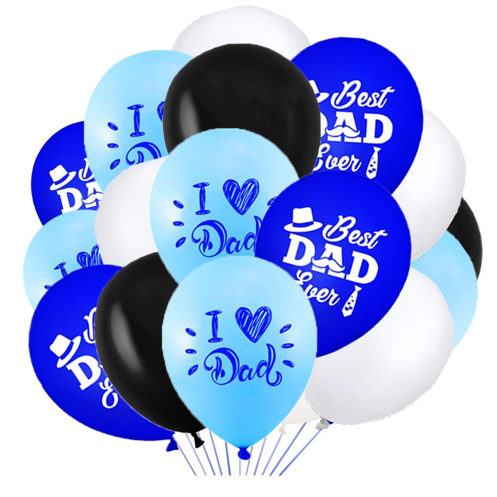 Yocbhdbz 40PCS Happy Fathers Day Party Latex Balloons, Best Dad Ever Party Decorations Supplies Decor Balloon for Father's Themed Party Balloons