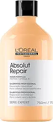 L'Oréal Professionnel Absolut Repair, Shampoo Profissional com Proteína de Trigo e Ômega 9, Ação Reparadora para Cabelos Secos e Danificados, 750ml