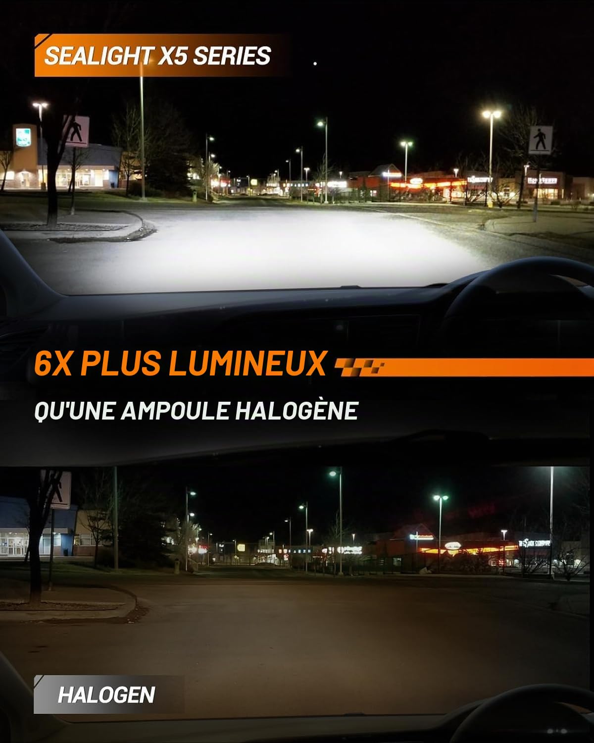 SEALIGHT 9012 LED Ampoules 22000lm 80W 6500K Auto Vehicle, Kit de Conversion pour Ampoules à tête Blanc Froid, Lot de 2