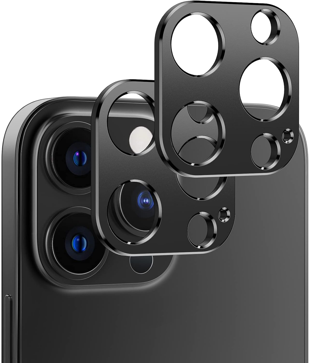 Dadanism iPhone 13 Pro/iPhone 13 Pro Max Camera Lens Protector 2021, [2-Pack] Ultra-Thin/Anti-Fingerprint/Anti-Scratch Aluminum Alloy Camera Lens Protector Film for iPhone 6.1/6.7 inch 2021, Black