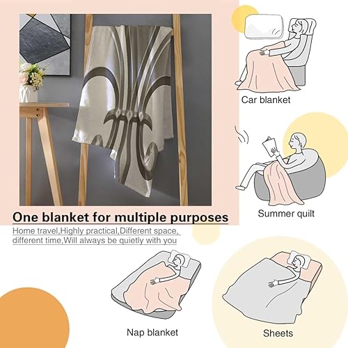 Miniatura 4 de Manta de regazo con diseño de flor de lis, manta creativa para cama, cálida, acogedora, gruesa, 30 x 40 pulgadas